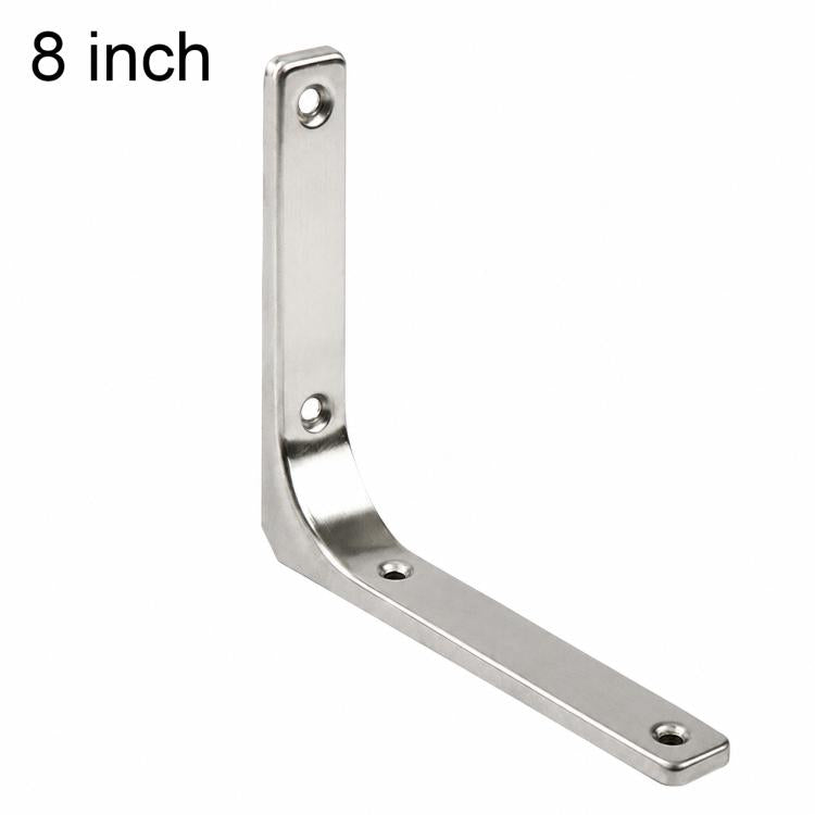 Semplici supporti ad angolo retto curvi a forma di L in acciaio inossidabile per mensole da parete., 3 inch, 4 inch, 5 inch, 6 inch, 8 inch, 10 inch, 12 inch