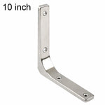 Semplici supporti ad angolo retto curvi a forma di L in acciaio inossidabile per mensole da parete., 3 inch, 4 inch, 5 inch, 6 inch, 8 inch, 10 inch, 12 inch