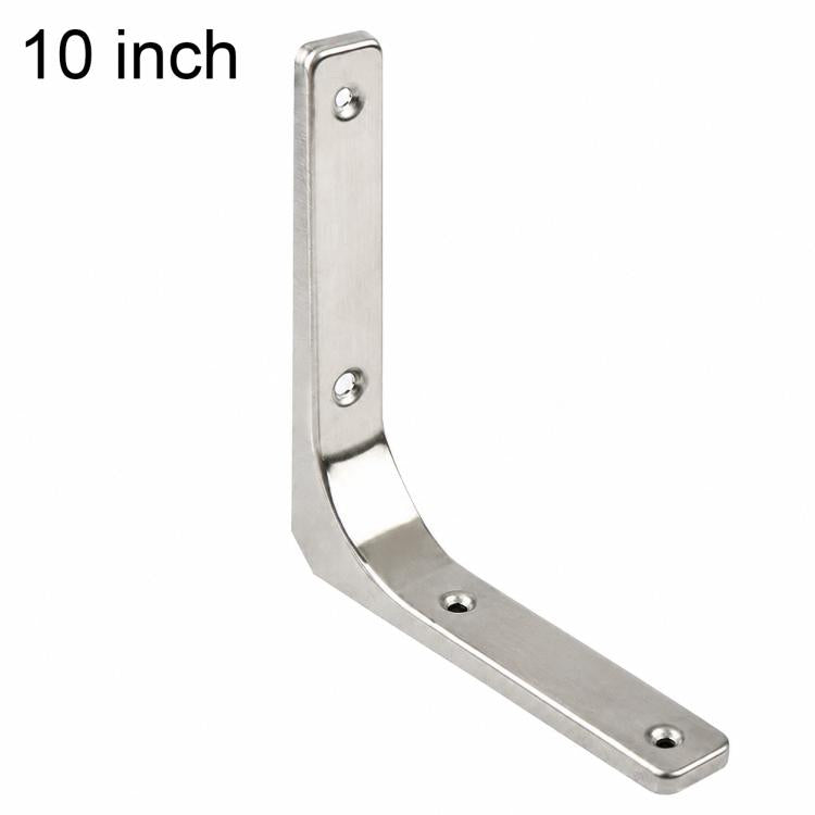 Semplici supporti ad angolo retto curvi a forma di L in acciaio inossidabile per mensole da parete., 3 inch, 4 inch, 5 inch, 6 inch, 8 inch, 10 inch, 12 inch