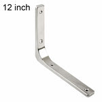 Semplici supporti ad angolo retto curvi a forma di L in acciaio inossidabile per mensole da parete., 3 inch, 4 inch, 5 inch, 6 inch, 8 inch, 10 inch, 12 inch
