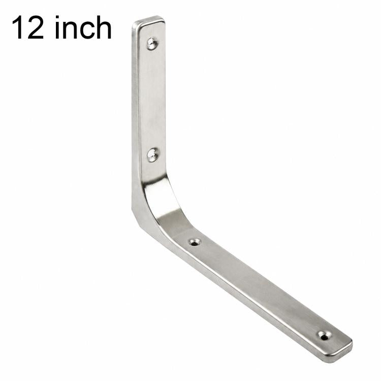 Semplici supporti ad angolo retto curvi a forma di L in acciaio inossidabile per mensole da parete., 3 inch, 4 inch, 5 inch, 6 inch, 8 inch, 10 inch, 12 inch