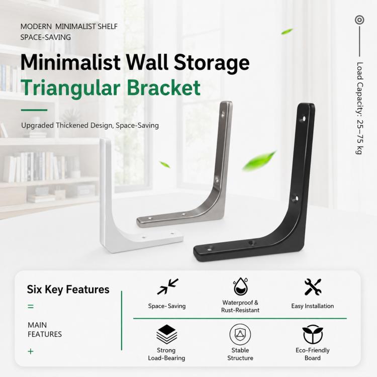Semplici supporti ad angolo retto curvi a forma di L in acciaio inossidabile per mensole da parete., 3 inch, 4 inch, 5 inch, 6 inch, 8 inch, 10 inch, 12 inch