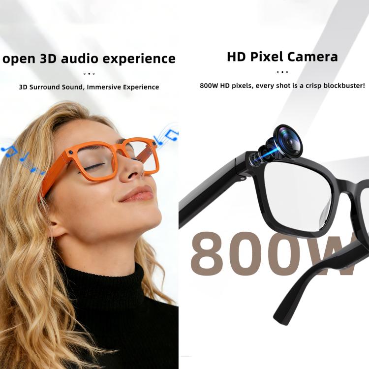 Occhiali intelligenti V03 Pro con intelligenza artificiale, fotocamera HD da 8 MP, registrazione video, trasmissione Wi-Fi e assistente vocale AI., Anti Blue Light Lens, Sunglasses