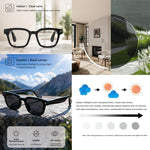 Occhiali intelligenti V03 Pro con intelligenza artificiale, fotocamera HD da 8 MP, registrazione video, trasmissione Wi-Fi e assistente vocale AI., Anti Blue Light Lens, Sunglasses