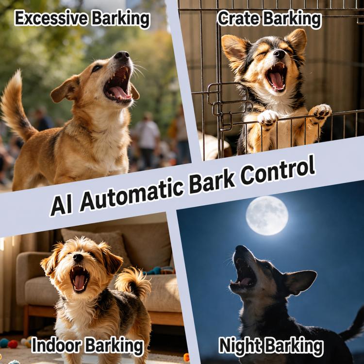 Collare antiabbaio intelligente con intelligenza artificiale per l'addestramento dei cani, PD215