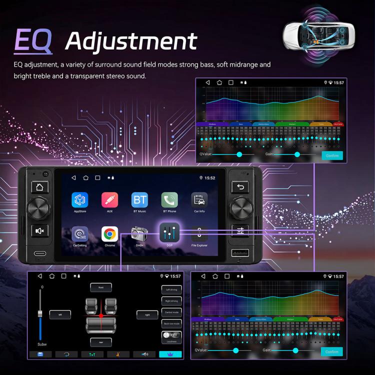Console centrale da 5 pollici Single Din con Android 15, CarPlay e navigatore video per auto., Standard, Standard+Reversing Camera+Mic