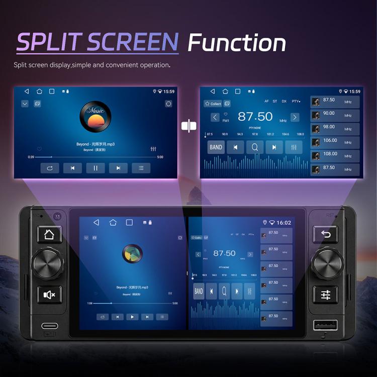 Console centrale da 5 pollici Single Din con Android 15, CarPlay e navigatore video per auto., Standard, Standard+Reversing Camera+Mic