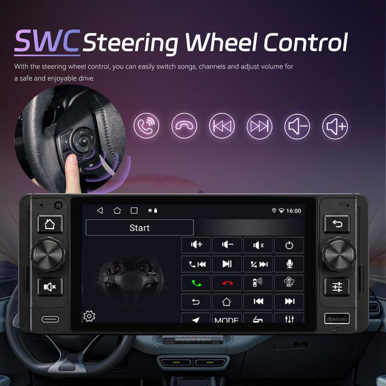 Console centrale da 5 pollici Single Din con Android 15, CarPlay e navigatore video per auto., Standard, Standard+Reversing Camera+Mic