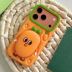 Custodia silicone con supporto 3D a cartone animato per iPhone 14 e compatibili
