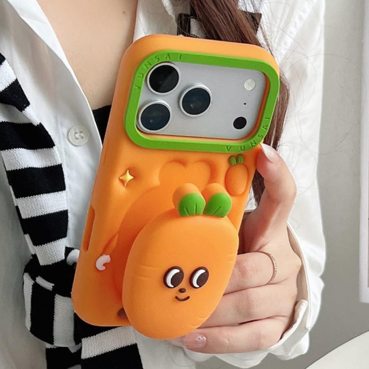 Custodia silicone con supporto 3D a cartone animato per iPhone 14 e compatibili