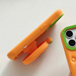 Custodia silicone con supporto 3D a cartone animato per iPhone 14 e compatibili