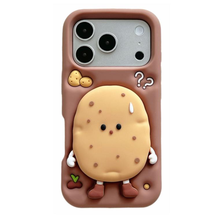 Custodia silicone con supporto 3D a cartone animato per iPhone 14 e compatibili