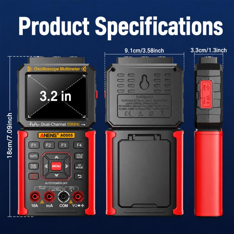 Oscilloscopio digitale portatile 3 in 1 50 MHz