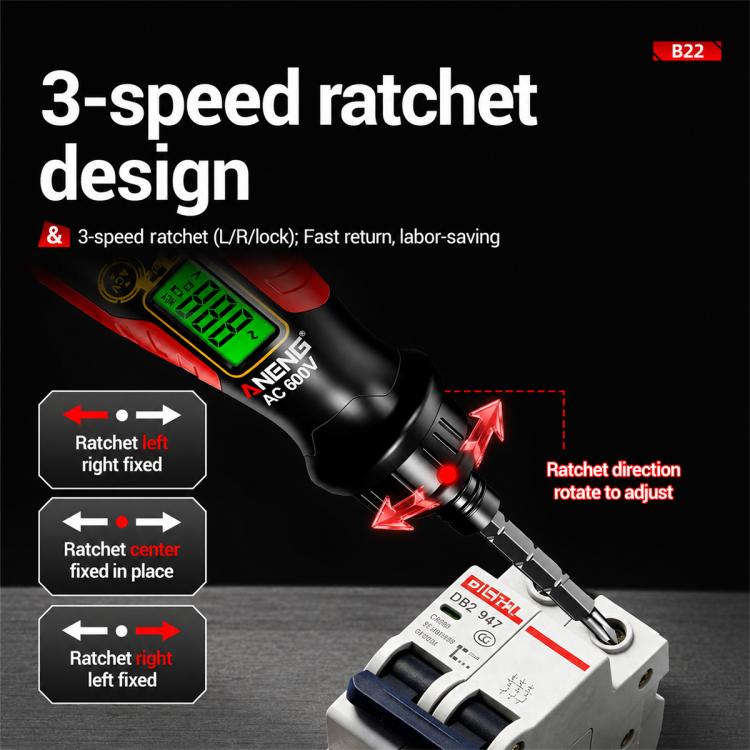 ANENG B22 Cacciavite a cricchetto con tester tensione