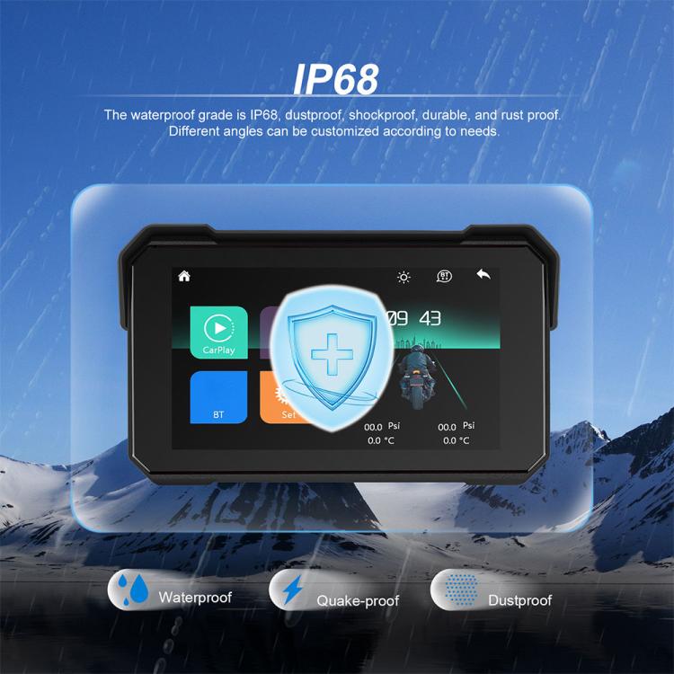 Navigatore con schermo wireless da 5 pollici per moto, compatibile con CarPlay e Android Auto., Standard, with Tire Pressure Sensor