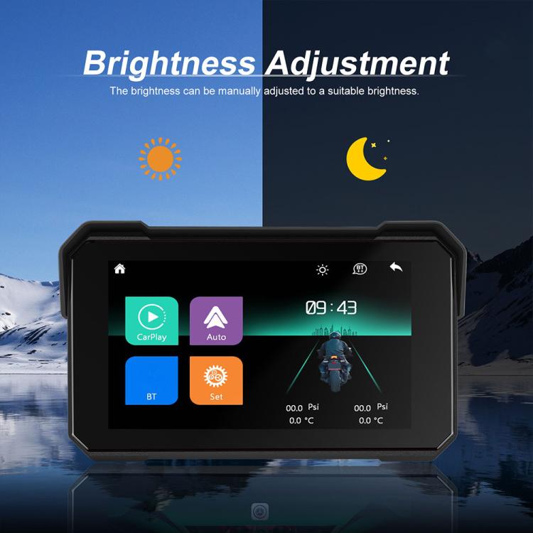 Navigatore con schermo wireless da 5 pollici per moto, compatibile con CarPlay e Android Auto., Standard, with Tire Pressure Sensor