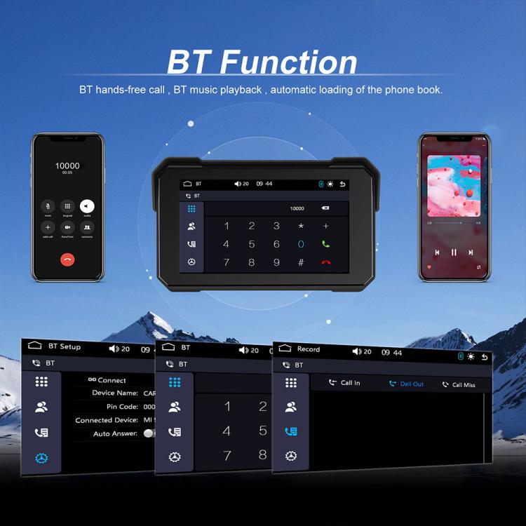 Navigatore con schermo wireless da 5 pollici per moto, compatibile con CarPlay e Android Auto., Standard, with Tire Pressure Sensor