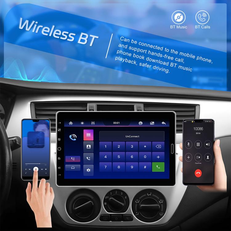 Autoradio con schermo touchscreen HD da 10,1 pollici, singolo DIN, compatibile con CarPlay e lettore MP5., Standard, Standard+Reversing camera