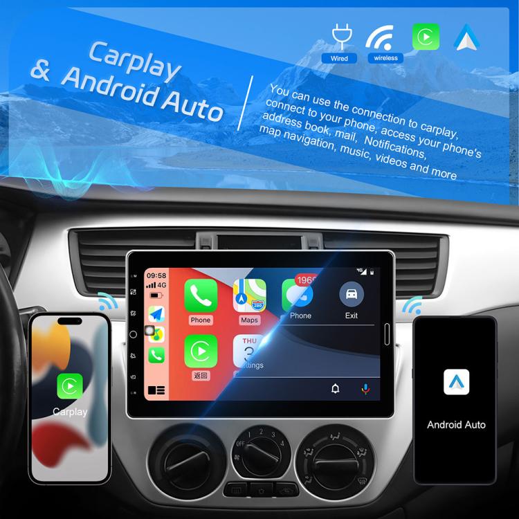 Autoradio con schermo touchscreen HD da 10,1 pollici, singolo DIN, compatibile con CarPlay e lettore MP5., Standard, Standard+Reversing camera