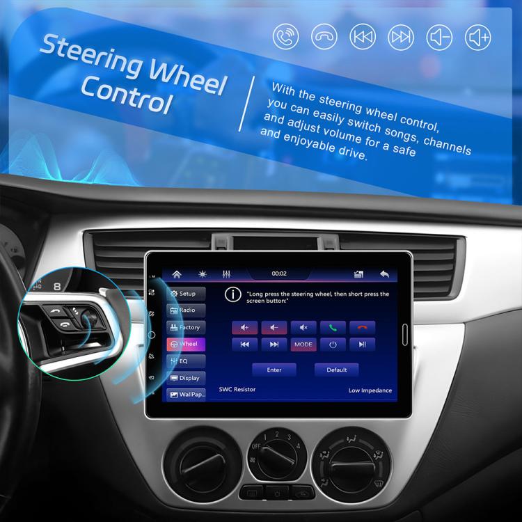 Autoradio con schermo touchscreen HD da 10,1 pollici, singolo DIN, compatibile con CarPlay e lettore MP5., Standard, Standard+Reversing camera