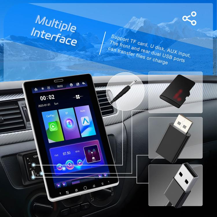 Autoradio con schermo touchscreen HD da 10,1 pollici, singolo DIN, compatibile con CarPlay e lettore MP5., Standard, Standard+Reversing camera