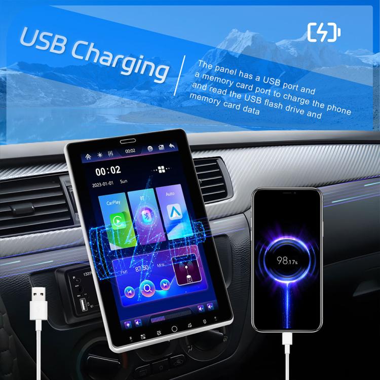Autoradio con schermo touchscreen HD da 10,1 pollici, singolo DIN, compatibile con CarPlay e lettore MP5., Standard, Standard+Reversing camera