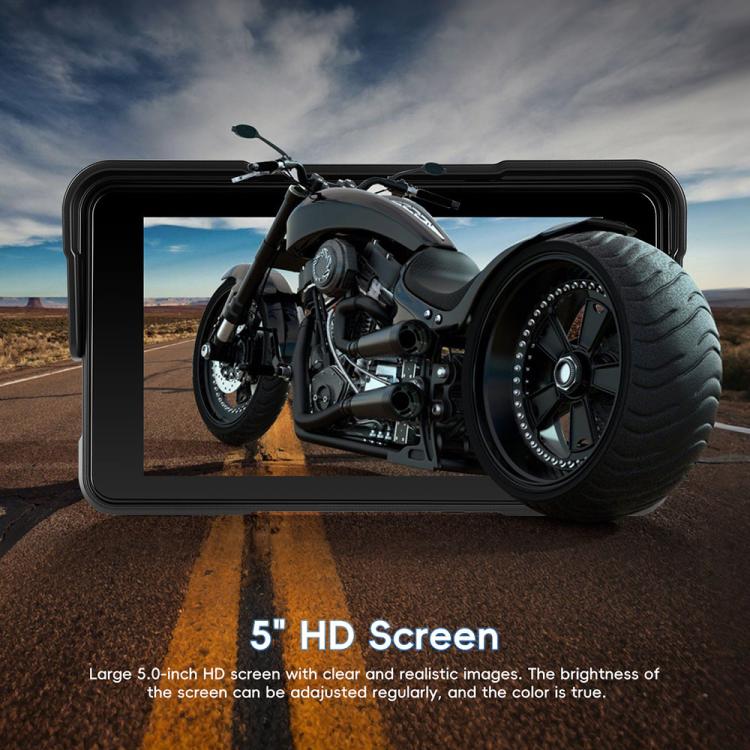 Navigatore per moto con schermo da 5 pollici orientato orizzontalmente, compatibile con CarPlay e Android Auto wireless., Standard, with Tire Pressure Sensor
