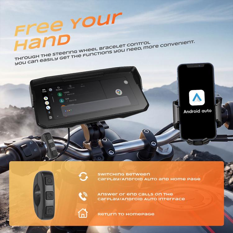 Schermo di navigazione wireless da 6,86 pollici per moto, compatibile con CarPlay e Android Auto., Standard, with Tire Pressure Sensor
