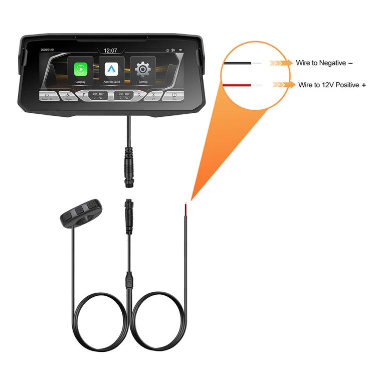 Schermo di navigazione wireless da 6,86 pollici per moto, compatibile con CarPlay e Android Auto., Standard, with Tire Pressure Sensor