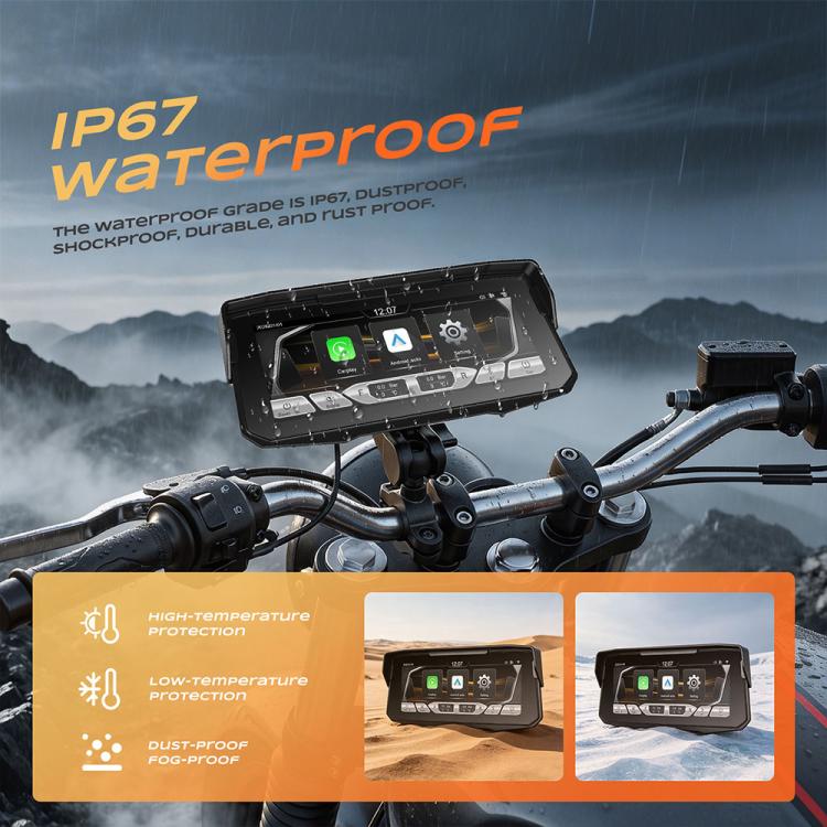 Schermo di navigazione wireless da 6,86 pollici per moto, compatibile con CarPlay e Android Auto., Standard, with Tire Pressure Sensor