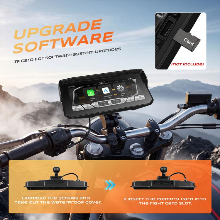 Schermo di navigazione wireless da 6,86 pollici per moto, compatibile con CarPlay e Android Auto., Standard, with Tire Pressure Sensor