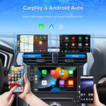 Lettore MP5 wireless con schermo touch HD da 7 pollici per auto, compatibile con CarPlay e doppio snodo., Standard, Standard+Reversing Camera