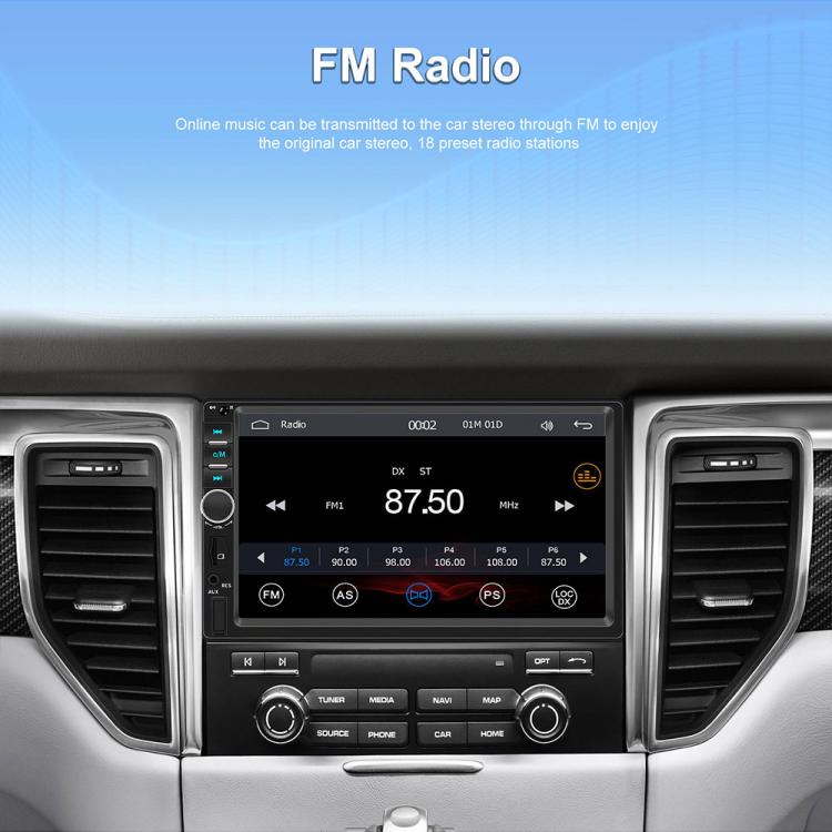 Lettore MP5 wireless con schermo touch HD da 7 pollici per auto, compatibile con CarPlay e doppio snodo., Standard, Standard+Reversing Camera