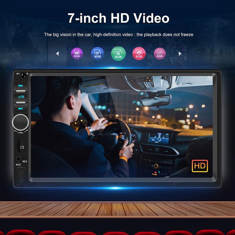 Lettore MP5 wireless con schermo touch HD da 7 pollici per auto, compatibile con CarPlay e doppio snodo., Standard, Standard+Reversing Camera