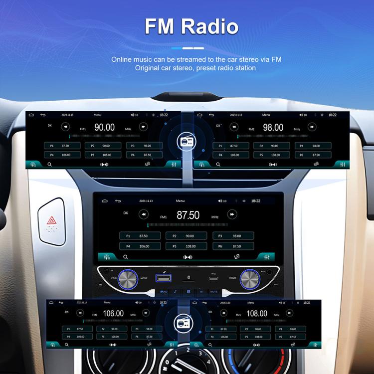 Lettore MP5 wireless per auto da 6,86 pollici con CarPlay e doppio snodo, Standard, Standard+Reversing Camera