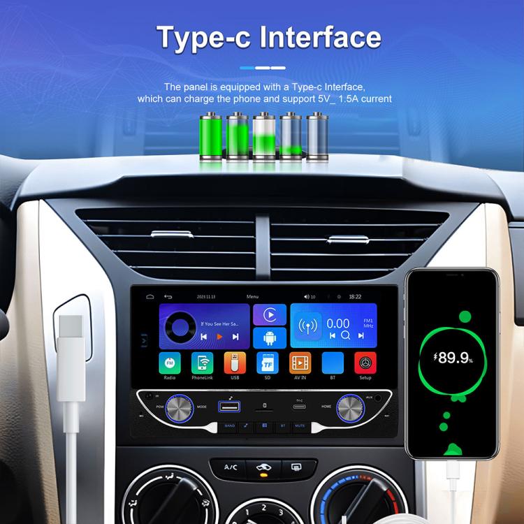 Lettore MP5 wireless per auto da 6,86 pollici con CarPlay e doppio snodo, Standard, Standard+Reversing Camera