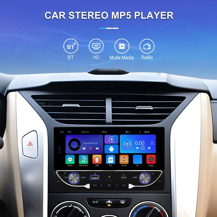 Lettore MP5 wireless per auto da 6,9 pollici con CarPlay e doppio snodo, Standard, Standard+Reversing Camera