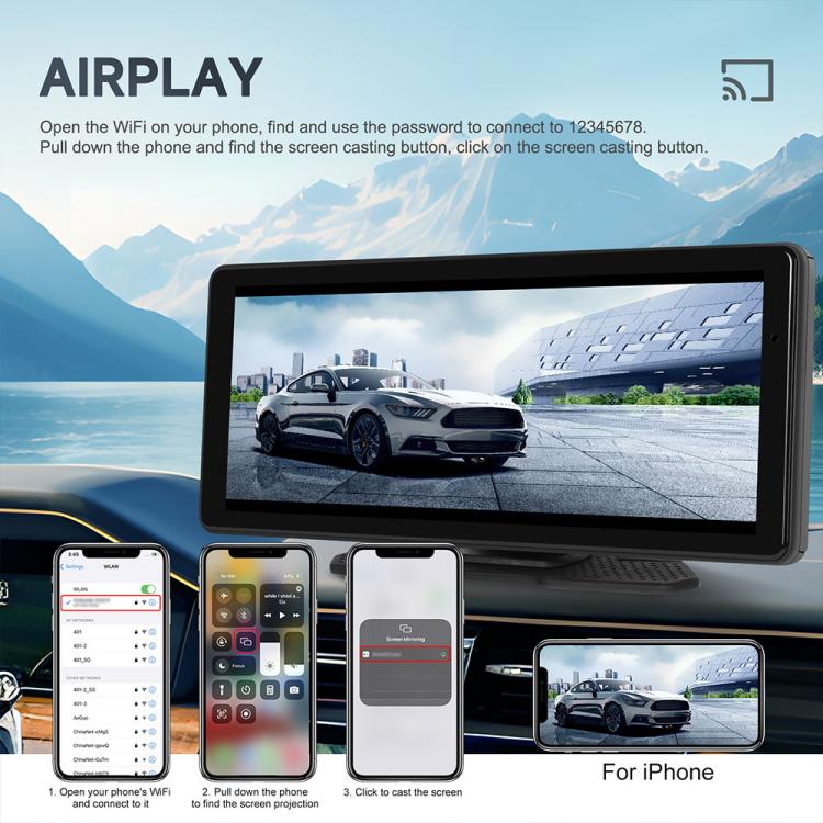 Schermo centrale da 8,1 pollici con risoluzione 2.5K e compatibilità con CarPlay Auto., Standard, Standard+Reversing Camera