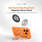 Supporto magnetico per telefono ZGA Z09 con anello in lega di alluminio e rotazione a 360 gradi.