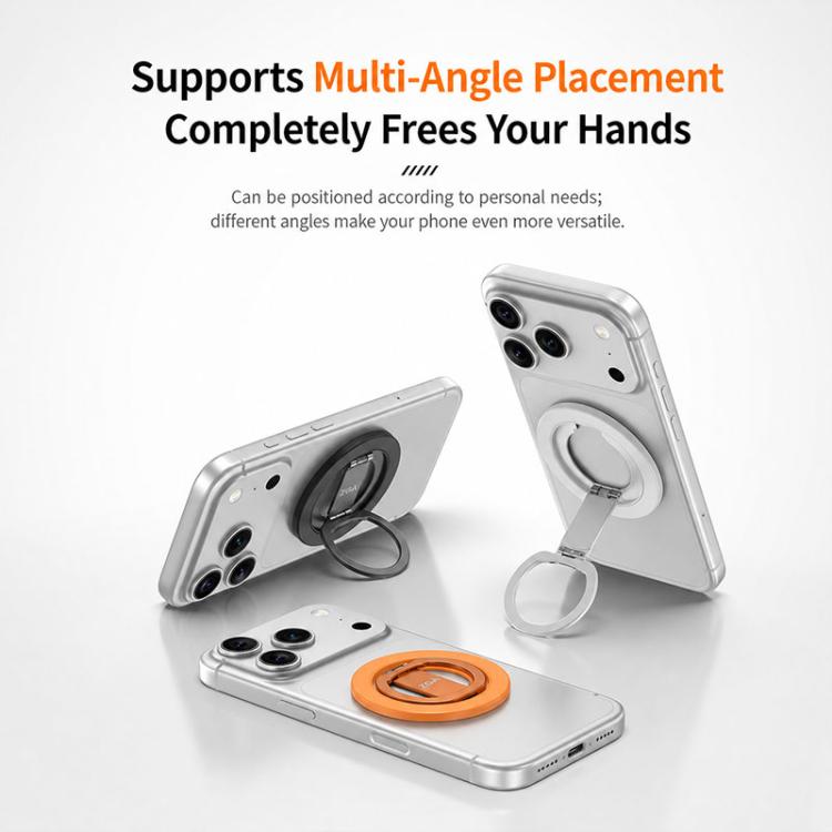 Supporto magnetico per telefono ZGA Z09 con anello in lega di alluminio e rotazione a 360 gradi.