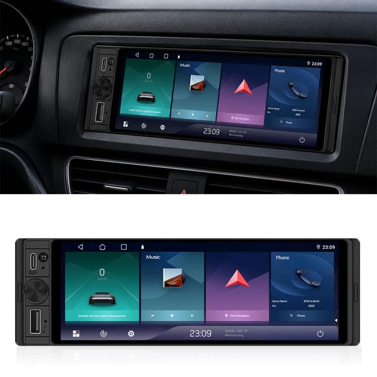 Display universale auto 6,28" Single-DIN con CarPlay e Android Au