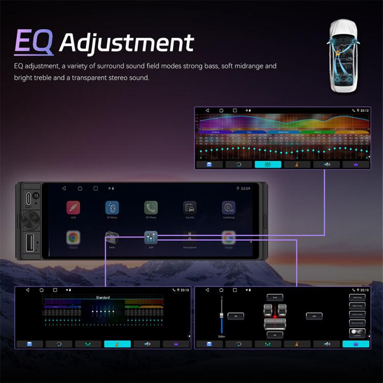 Display universale da 6,28 pollici Single-DIN per console centrale auto con funzioni CarPlay e Android Auto., Standard, with AHD Camera + Microphone