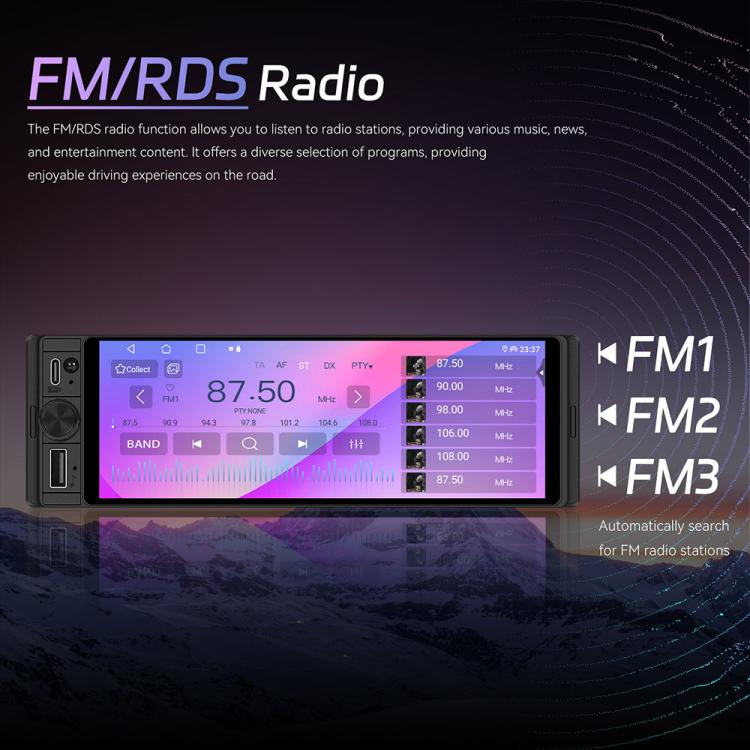 Display universale da 6,28 pollici Single-DIN per console centrale auto con funzioni CarPlay e Android Auto., Standard, with AHD Camera + Microphone