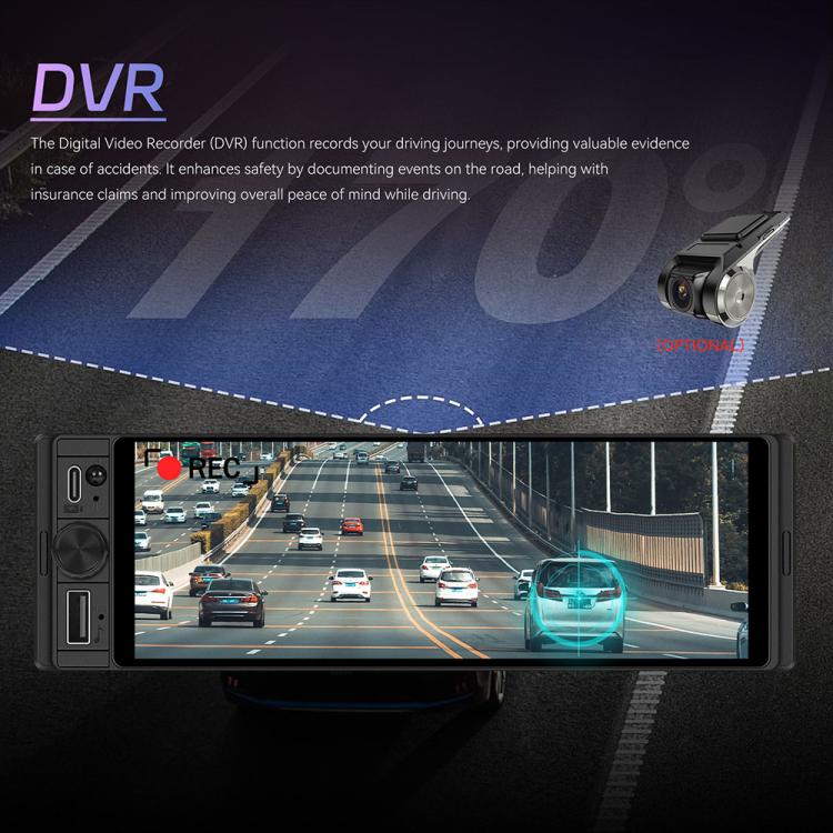 Display universale da 6,28 pollici Single-DIN per console centrale auto con funzioni CarPlay e Android Auto., Standard, with AHD Camera + Microphone