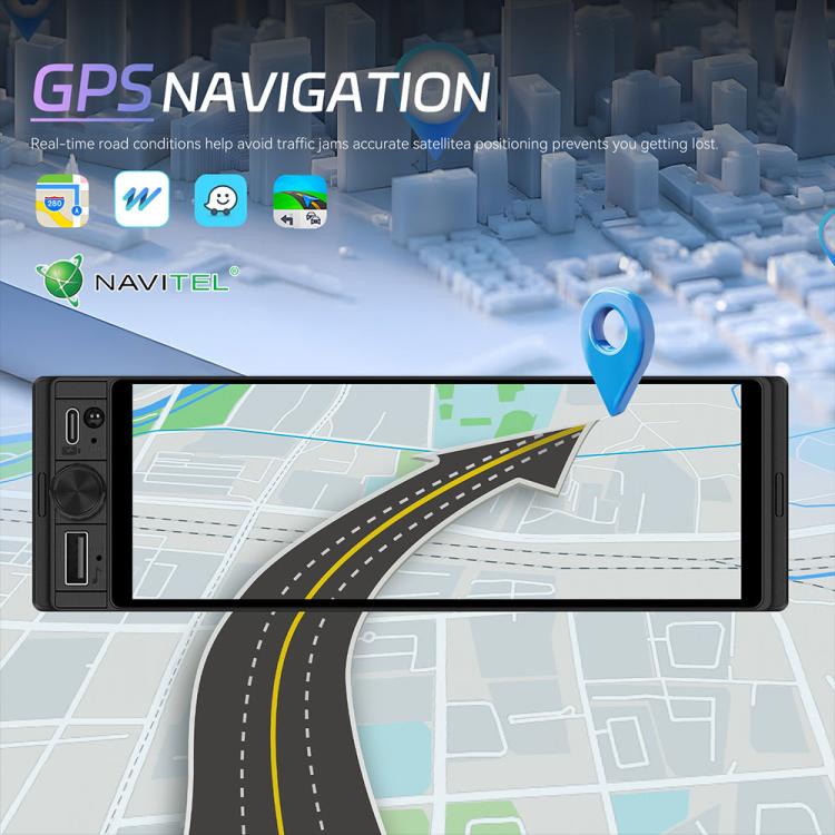 Display universale da 6,28 pollici Single-DIN per console centrale auto con funzioni CarPlay e Android Auto., Standard, with AHD Camera + Microphone