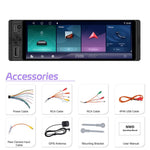 Display universale da 6,28 pollici Single-DIN per console centrale auto con funzioni CarPlay e Android Auto., Standard, with AHD Camera + Microphone
