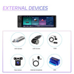 Display universale da 6,28 pollici Single-DIN per console centrale auto con funzioni CarPlay e Android Auto., Standard, with AHD Camera + Microphone