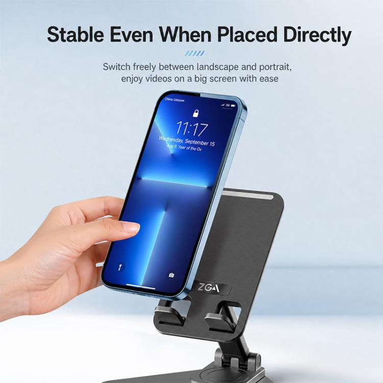 Supporto da tavolo per telefono ZGA Z01 pieghevole con rotazione a 360 gradi, Z01