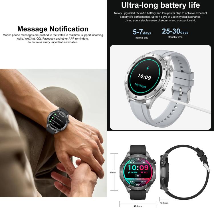 Smartwatch QS39, schermo da 1,45 pollici, chiamate Bluetooth, frequenza cardiaca, ossigeno nel sangue, pressione sanguigna