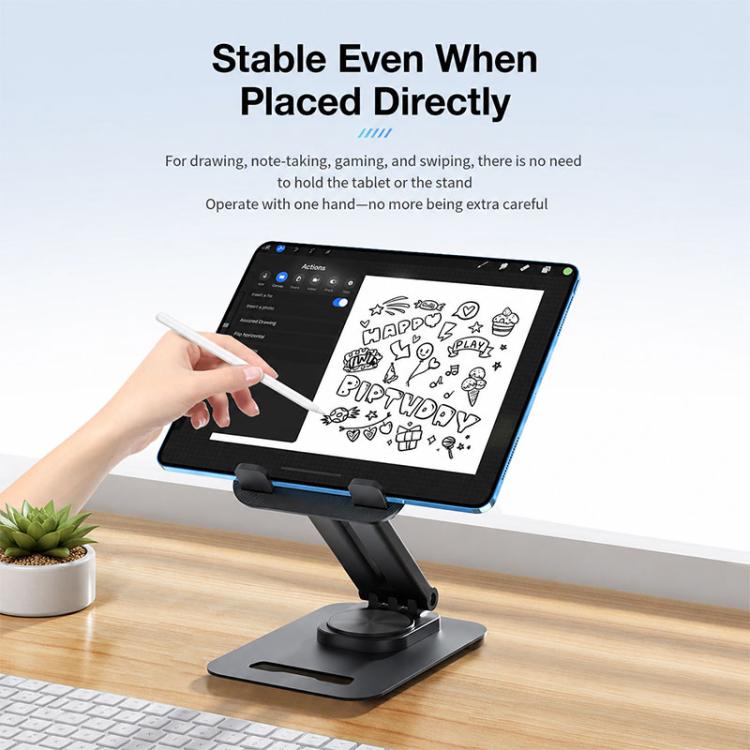 Supporto da tavolo pieghevole ZGA Z02 con rotazione a 360 gradi per telefono e tablet., Z02